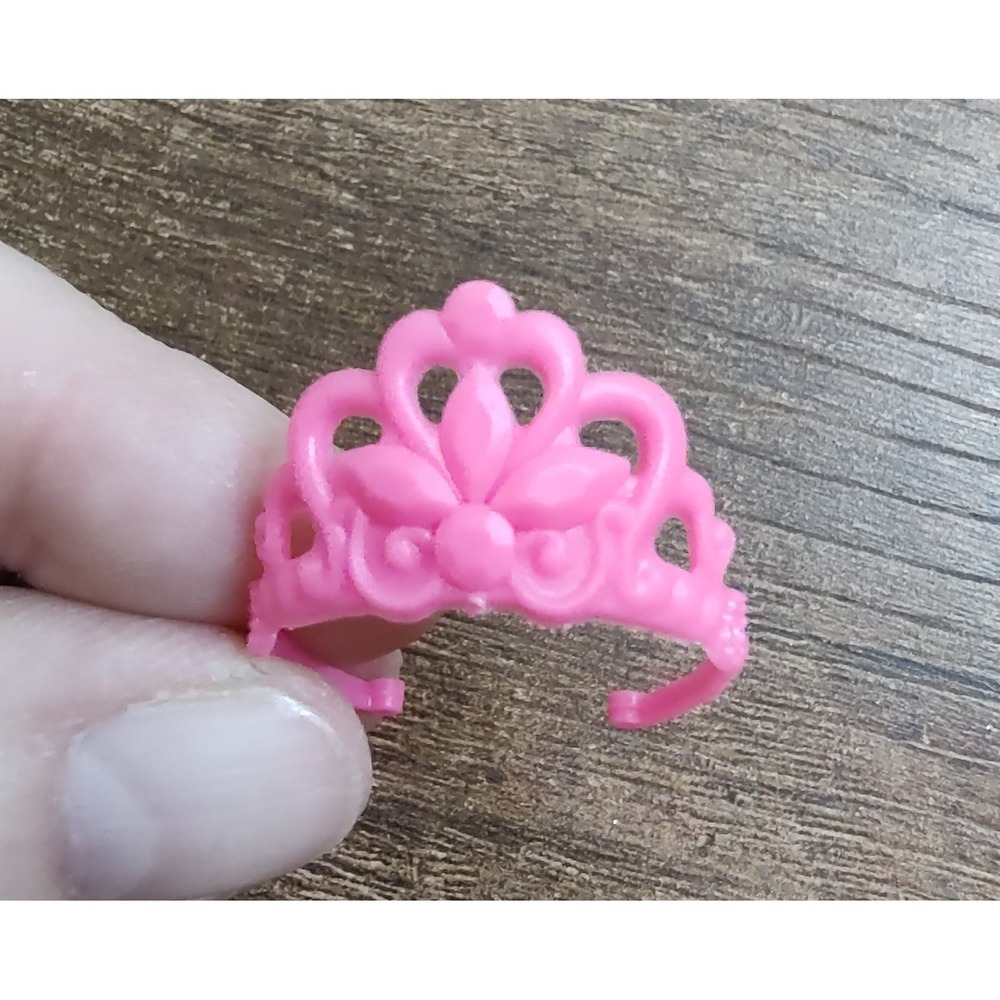 Fashion Doll Headwear Pink Floral Tiara Princess Crown Only Cutout Design Z26